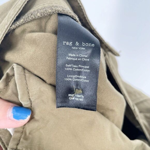 Rag & Bone Field Cargo Joggers Olive Green Ankle Zip High Rise Cotton Women's 25 - Picture 7 of 8